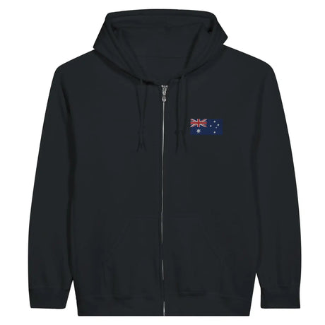 Sweat à capuche à fermeture éclair drapeau australie en broderie - pixelformaflag