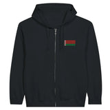 Sweat à capuche à fermeture éclair drapeau biélorussie en broderie - pixelformaflag