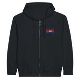 Sweat à capuche à fermeture éclair drapeau cambodge en broderie - pixelformaflag