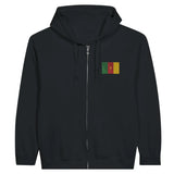 Sweat à capuche à fermeture éclair drapeau cameroun en broderie - pixelformaflag
