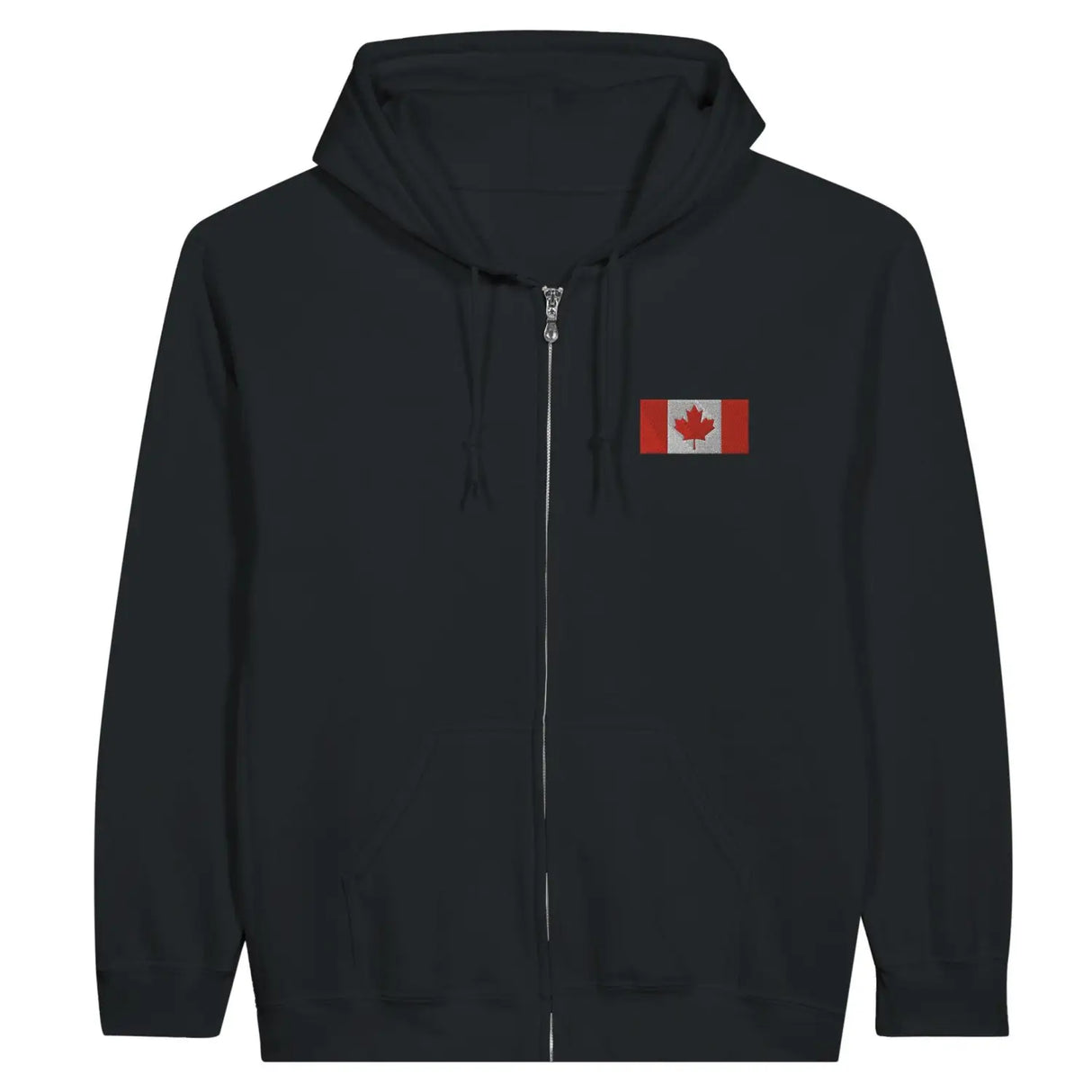 Sweat à capuche à fermeture éclair drapeau canada en broderie - pixelformaflag