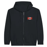 Sweat à capuche à fermeture éclair drapeau canada en broderie - pixelformaflag