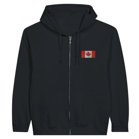 Sweat à capuche à fermeture éclair drapeau canada en broderie - pixelformaflag