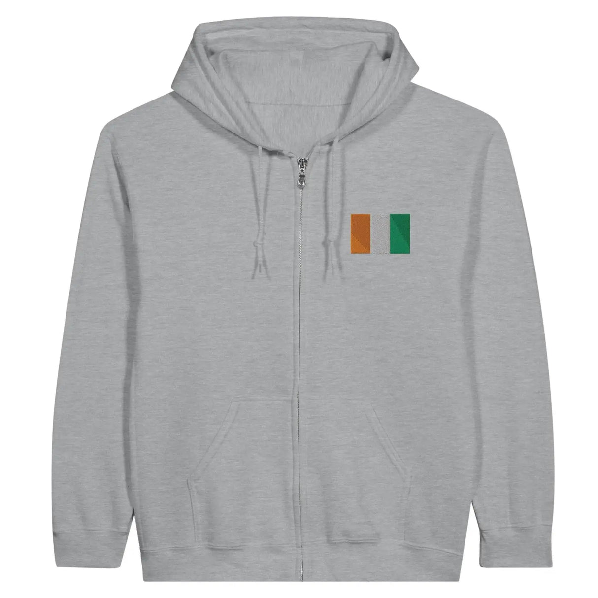 Sweat à capuche à fermeture éclair drapeau côte d’ivoire en broderie - pixelformaflag