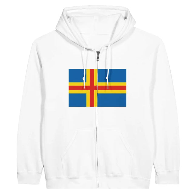 Sweat à capuche à fermeture éclair Drapeau d'Åland - Pixelforma 