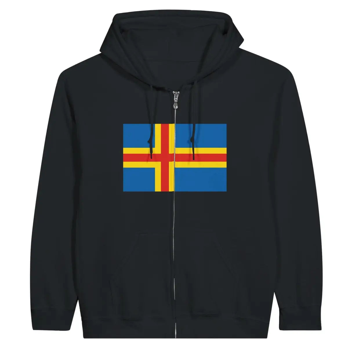 Sweat à capuche à fermeture éclair Drapeau d'Åland - Pixelforma 