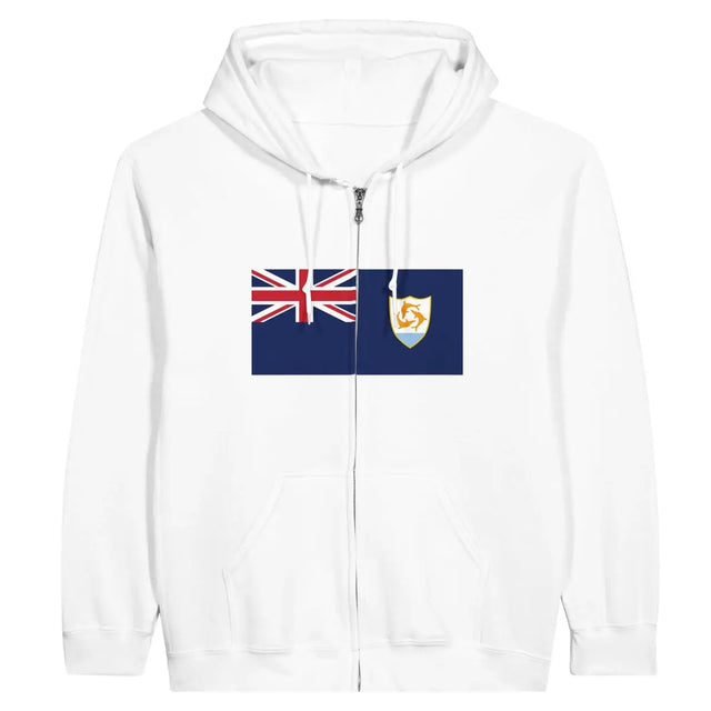 Sweat à capuche à fermeture éclair Drapeau d'Anguilla - Pixelforma 