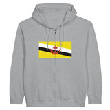 Sweat à capuche à fermeture éclair Drapeau de Brunei - Pixelforma 