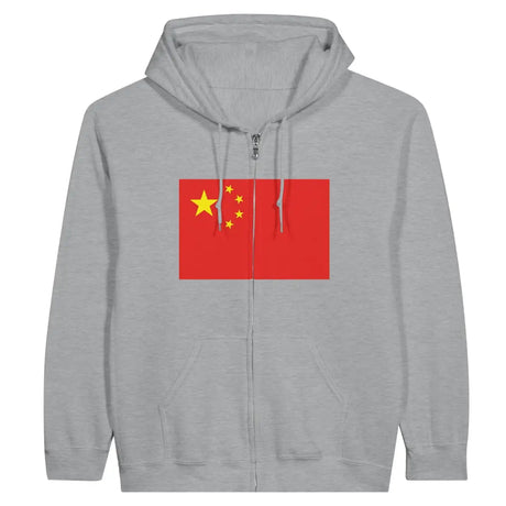 Sweat à capuche à fermeture éclair Drapeau de Chine - Pixelforma 