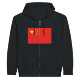 Sweat à capuche à fermeture éclair Drapeau de Chine - Pixelforma 