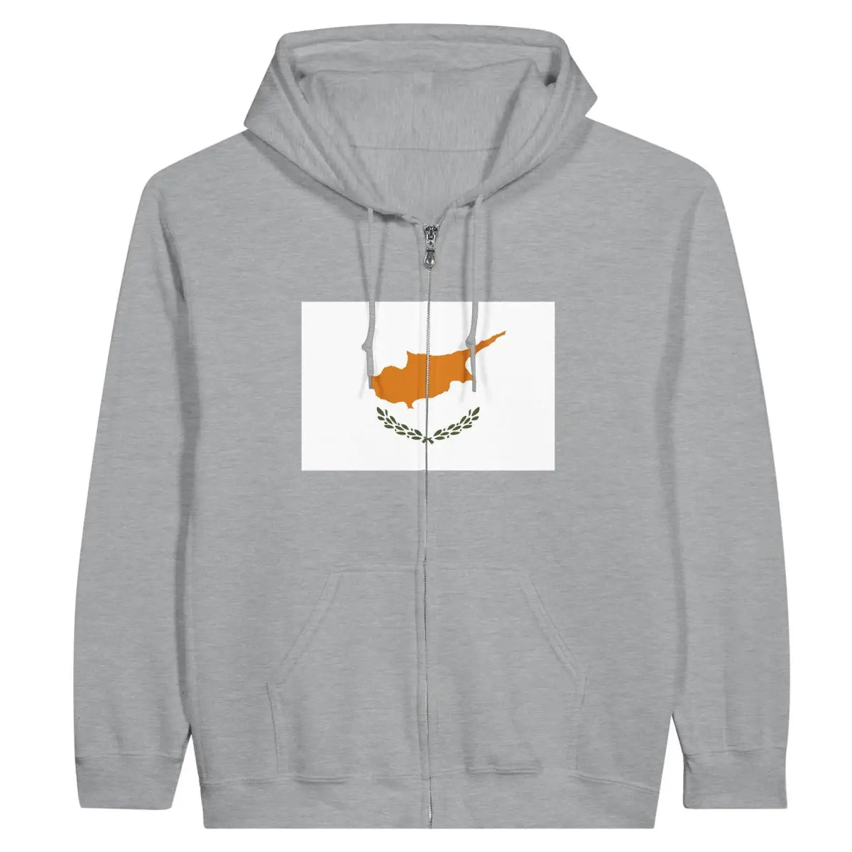 Sweat à capuche à fermeture éclair Drapeau de Chypre - Pixelforma 