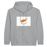 Sweat à capuche à fermeture éclair Drapeau de Chypre - Pixelforma 