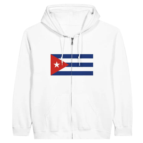 Sweat à capuche à fermeture éclair Drapeau de Cuba - Pixelforma 