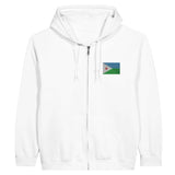 Sweat à capuche à fermeture éclair Drapeau de Djibouti en broderie - Pixelforma 