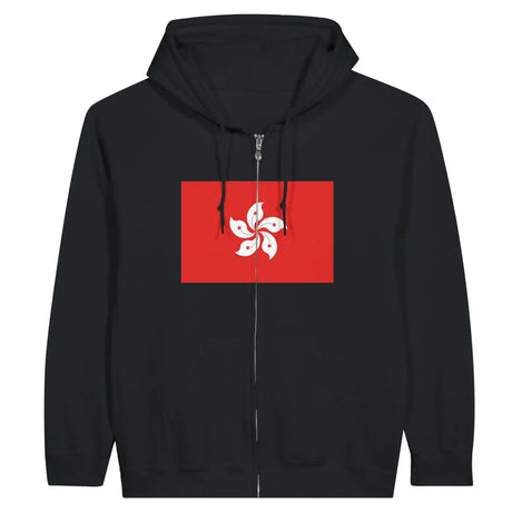 Sweat à capuche à fermeture éclair Drapeau de Hong Kong - Pixelforma 