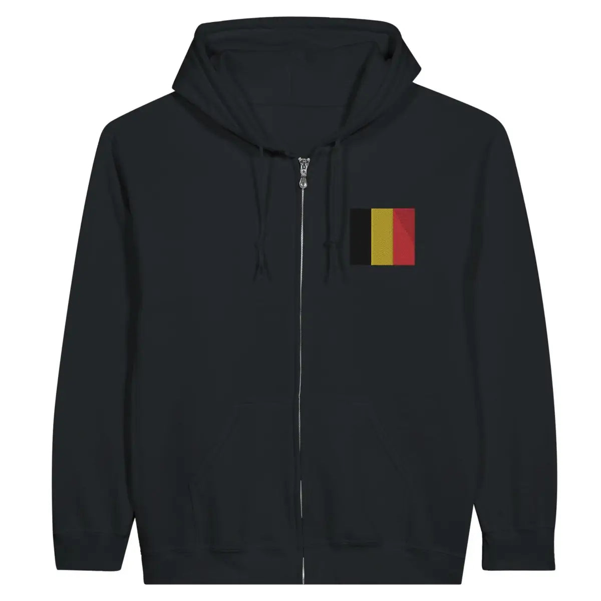 Sweat à capuche à fermeture éclair Drapeau de la Belgique en broderie - Pixelforma 