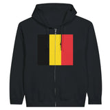 Sweat à capuche à fermeture éclair Drapeau de la Belgique - Pixelforma 