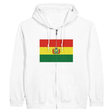 Sweat à capuche à fermeture éclair Drapeau de la Bolivie - Pixelforma 