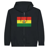 Sweat à capuche à fermeture éclair Drapeau de la Bolivie - Pixelforma 