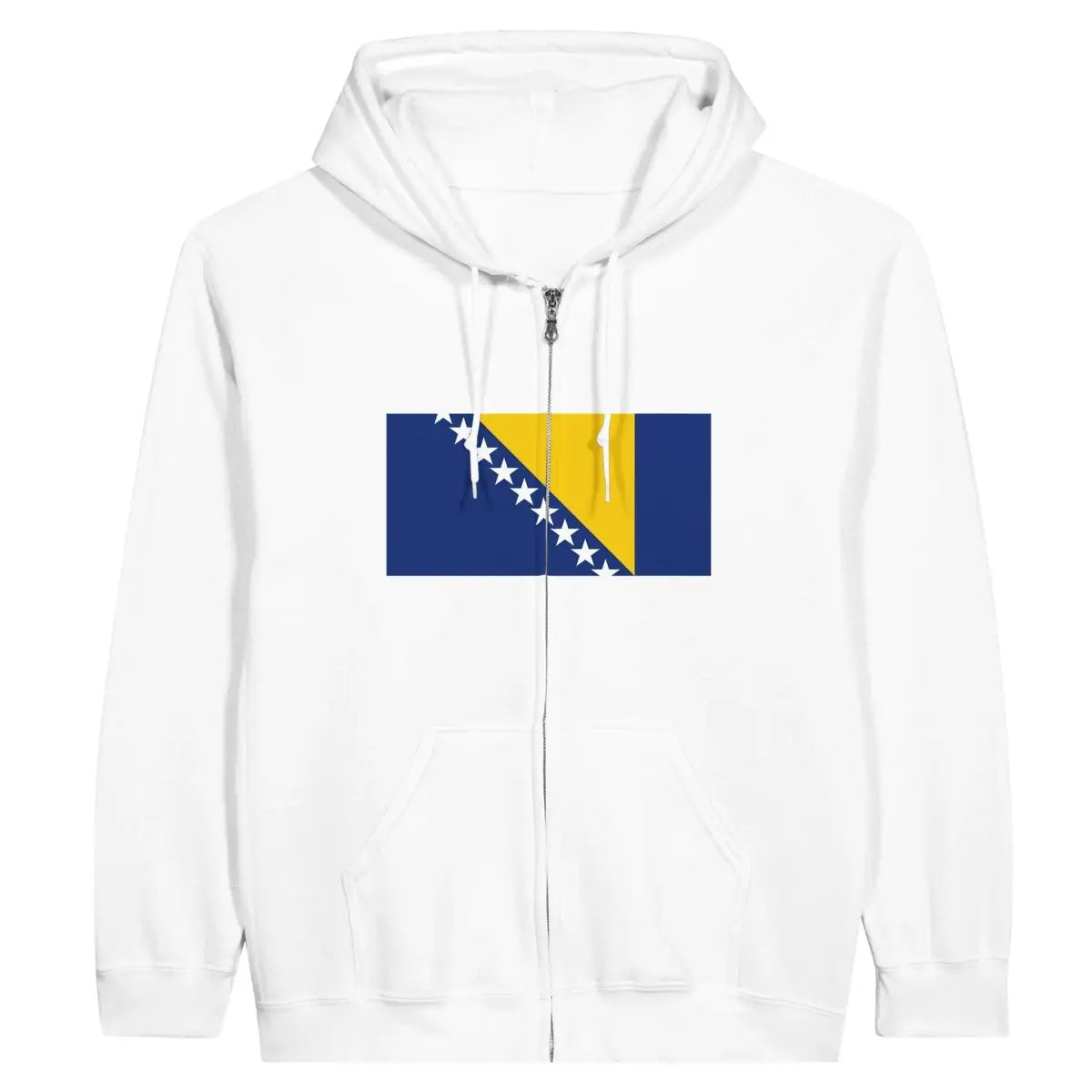 Sweat à capuche à fermeture éclair Drapeau de la Bosnie-Herzégovine - Pixelforma 