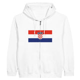 Sweat à capuche à fermeture éclair Drapeau de la Croatie - Pixelforma 