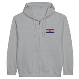 Sweat à capuche à fermeture éclair Drapeau de la Croatie en broderie - Pixelforma 