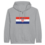 Sweat à capuche à fermeture éclair Drapeau de la Croatie - Pixelforma 