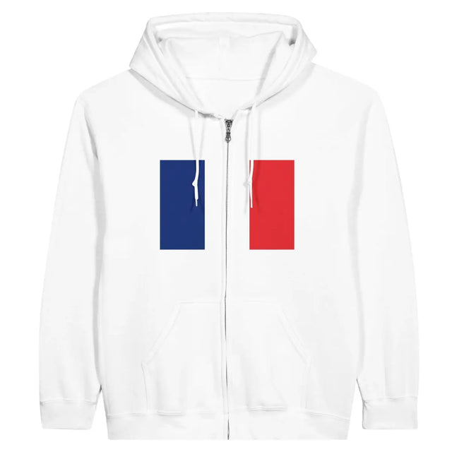 Sweat à capuche à fermeture éclair Drapeau de la France - Pixelforma 