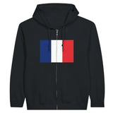 Sweat à capuche à fermeture éclair Drapeau de la France - Pixelforma 