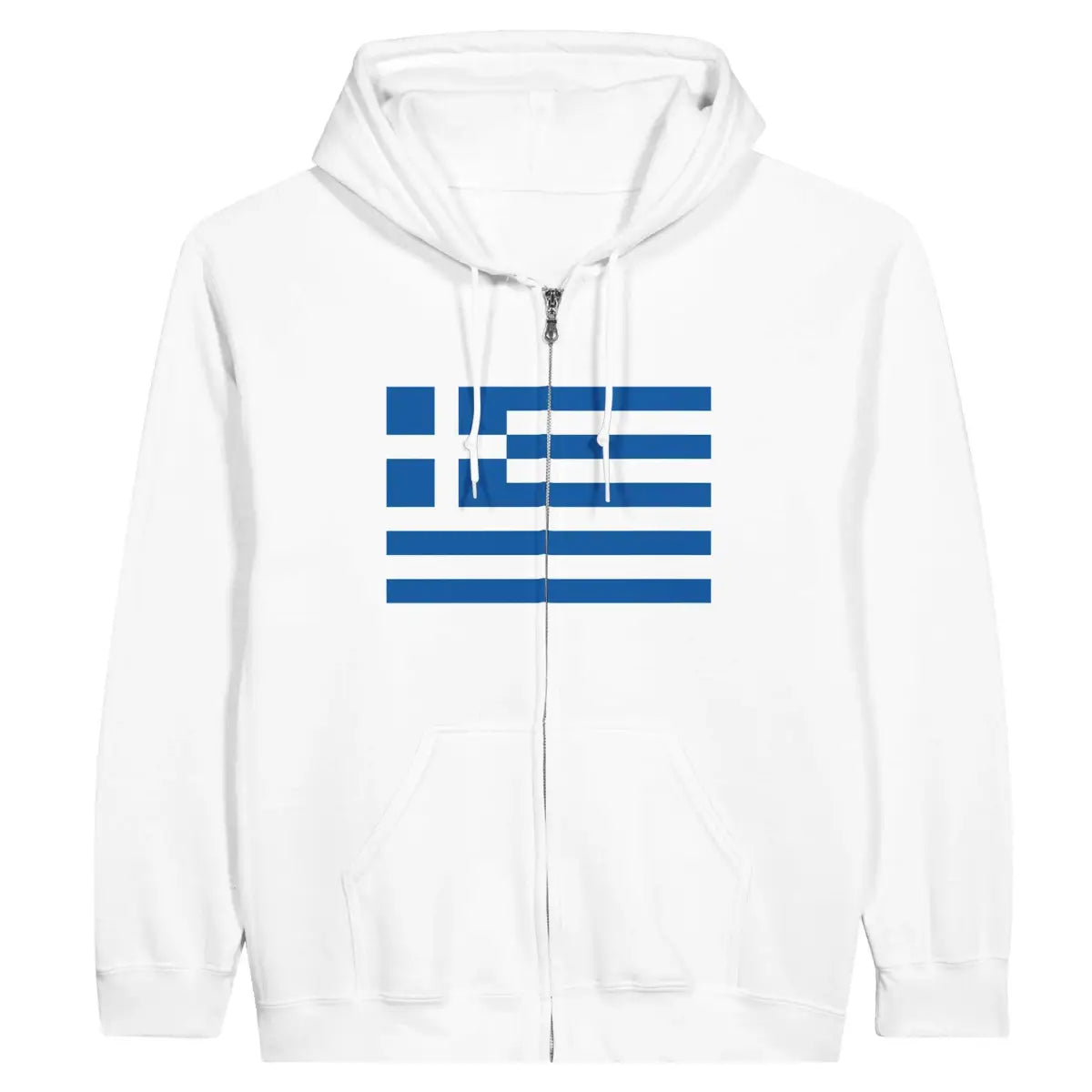 Sweat à capuche à fermeture éclair Drapeau de la Grèce - Pixelforma 