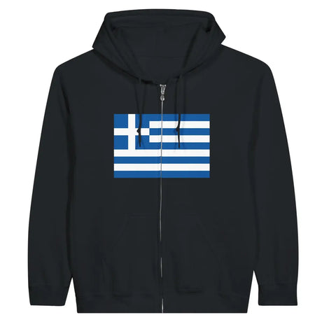 Sweat à capuche à fermeture éclair Drapeau de la Grèce - Pixelforma 