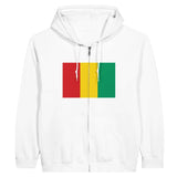 Sweat à capuche à fermeture éclair Drapeau de la Guinée - Pixelforma 