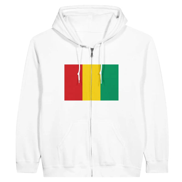 Sweat à capuche à fermeture éclair Drapeau de la Guinée - Pixelforma 