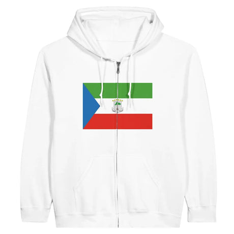 Sweat à capuche à fermeture éclair Drapeau de la Guinée équatoriale - Pixelforma 