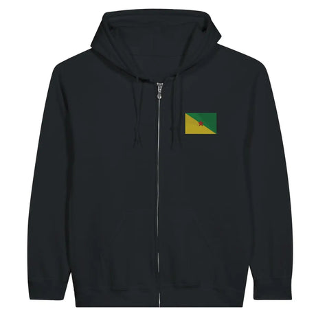 Sweat à capuche à fermeture éclair Drapeau de la Guyane en broderie - Pixelforma 