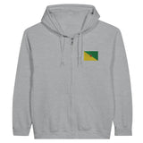 Sweat à capuche à fermeture éclair Drapeau de la Guyane en broderie - Pixelforma 