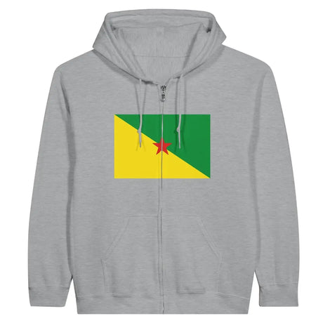 Sweat à capuche à fermeture éclair Drapeau de la Guyane - Pixelforma 