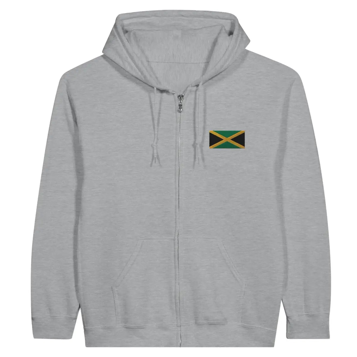 Sweat à capuche à fermeture éclair Drapeau de la Jamaïque en broderie - Pixelforma 