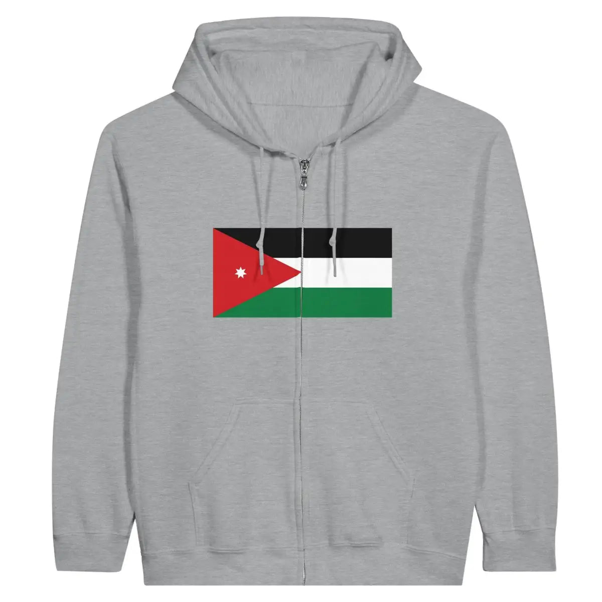 Sweat à capuche à fermeture éclair Drapeau de la Jordanie - Pixelforma 