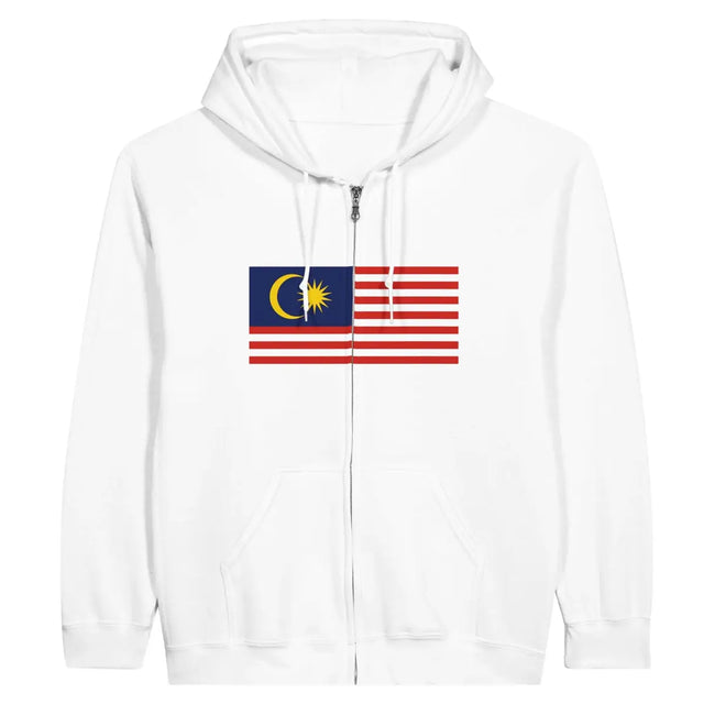 Sweat à capuche à fermeture éclair Drapeau de la Malaisie - Pixelforma 