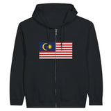 Sweat à capuche à fermeture éclair Drapeau de la Malaisie - Pixelforma 