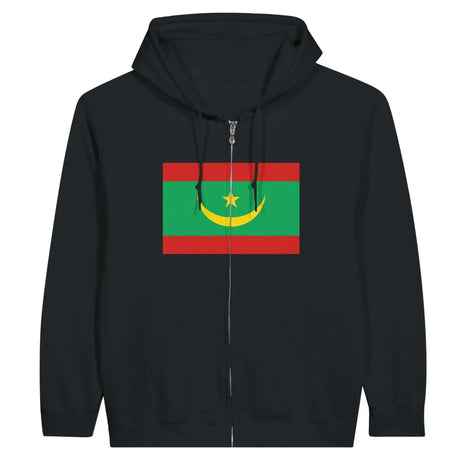 Sweat à capuche à fermeture éclair Drapeau de la Mauritanie - Pixelforma 