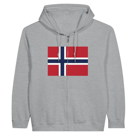 Sweat à capuche à fermeture éclair Drapeau de la Norvège - Pixelforma 