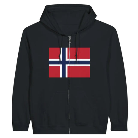 Sweat à capuche à fermeture éclair Drapeau de la Norvège - Pixelforma 