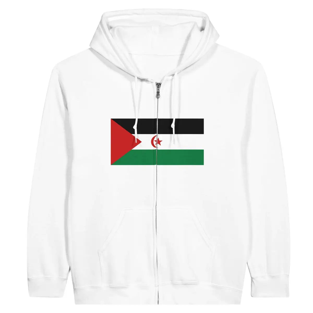 Sweat à capuche à fermeture éclair Drapeau de la République arabe sahraouie démocratique - Pixelforma 