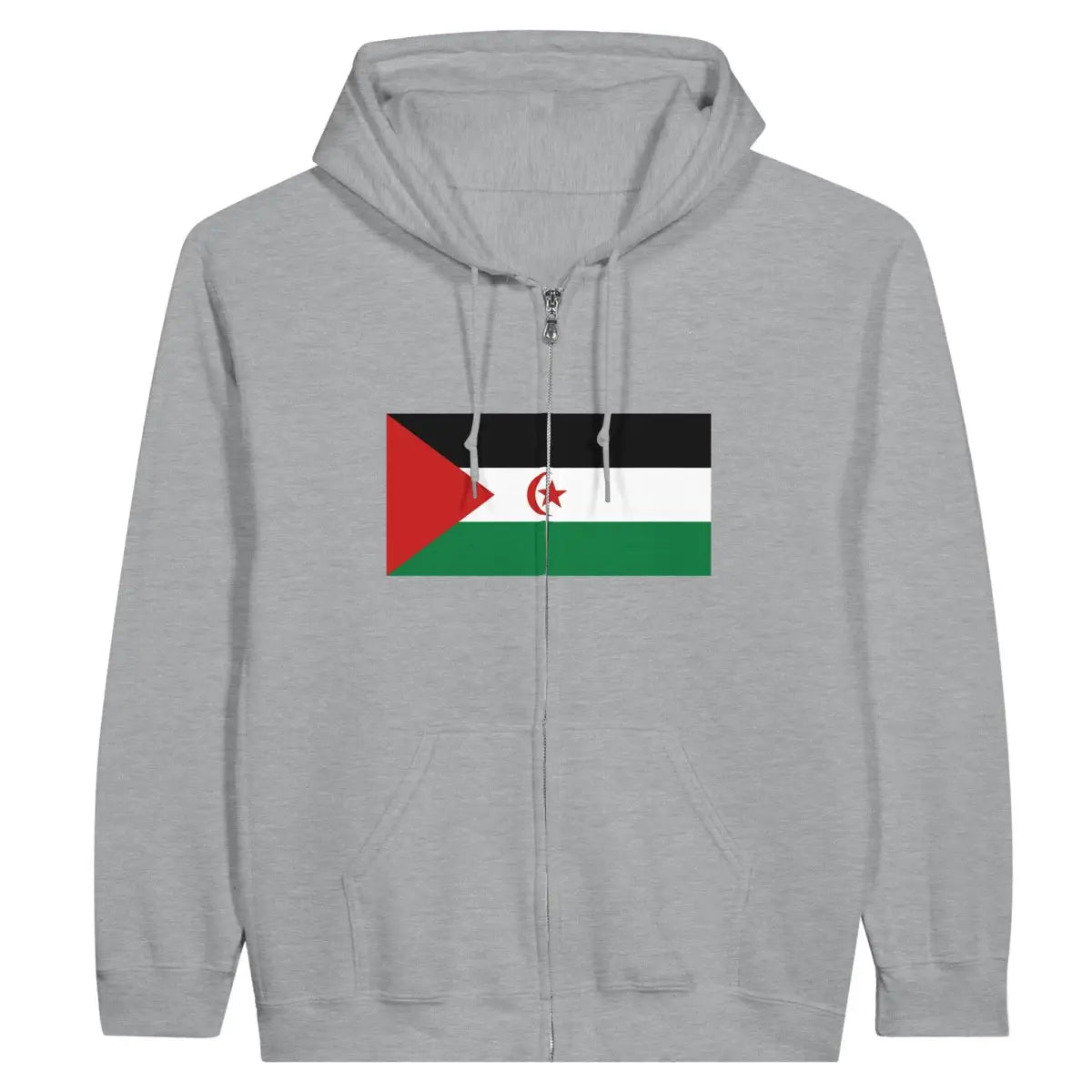 Sweat à capuche à fermeture éclair Drapeau de la République arabe sahraouie démocratique - Pixelforma 