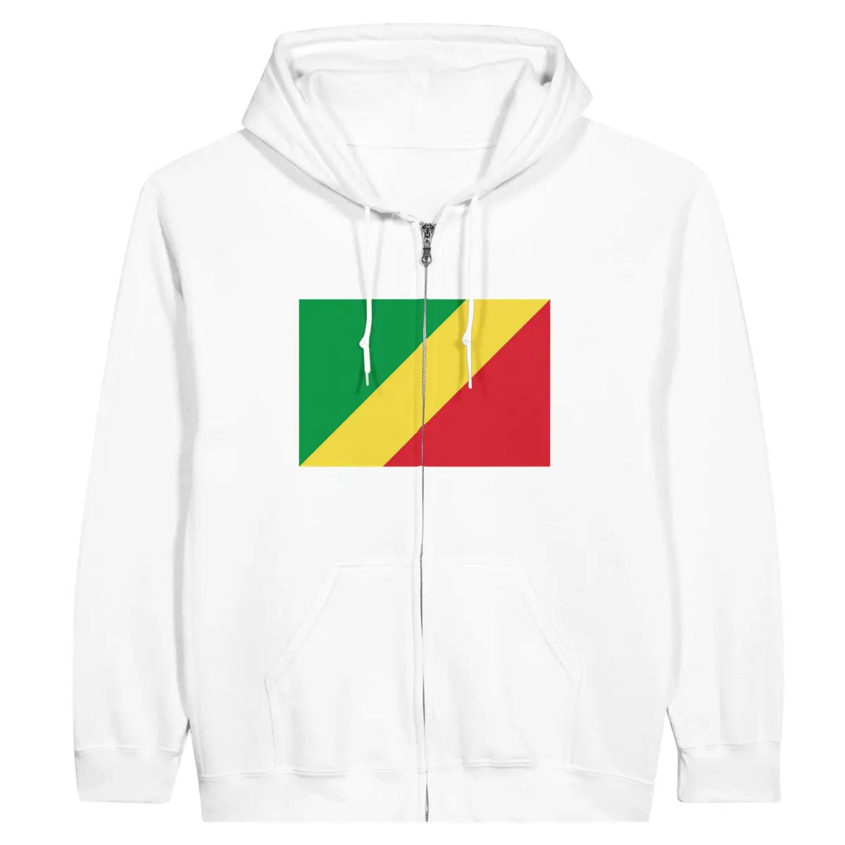 Sweat à capuche à fermeture éclair Drapeau de la république du Congo - Pixelforma 