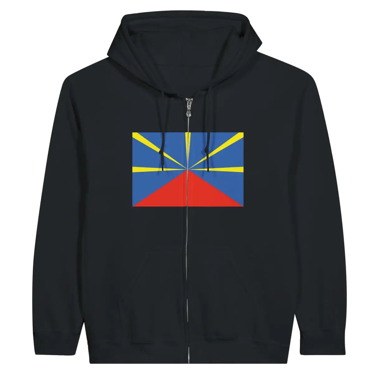 Sweat à capuche à fermeture éclair Drapeau de La Réunion - Pixelforma 