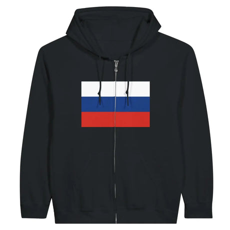 Sweat à capuche à fermeture éclair Drapeau de la Russie - Pixelforma 