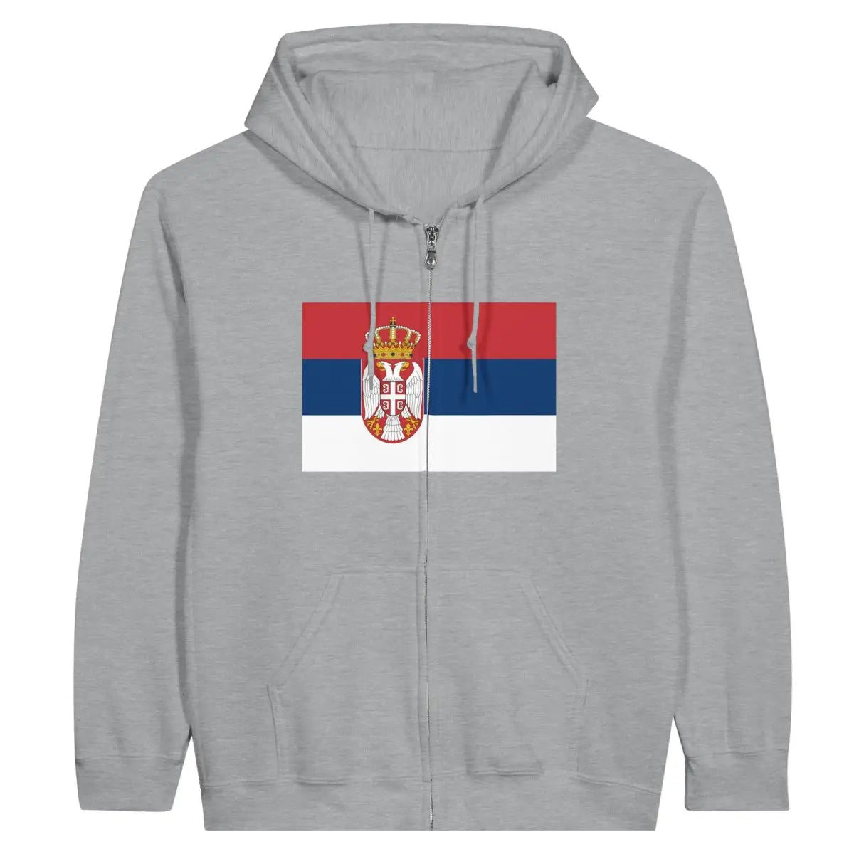 Sweat à capuche à fermeture éclair Drapeau de la Serbie - Pixelforma 